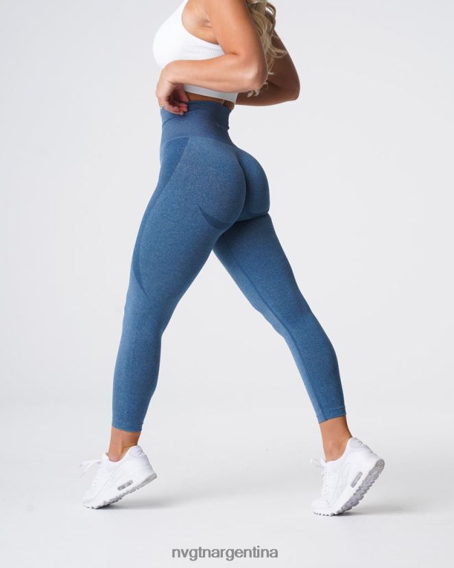 NVGTN leggins sin costuras con contorno aptitud física azul pizarra mujer 02B4LN527