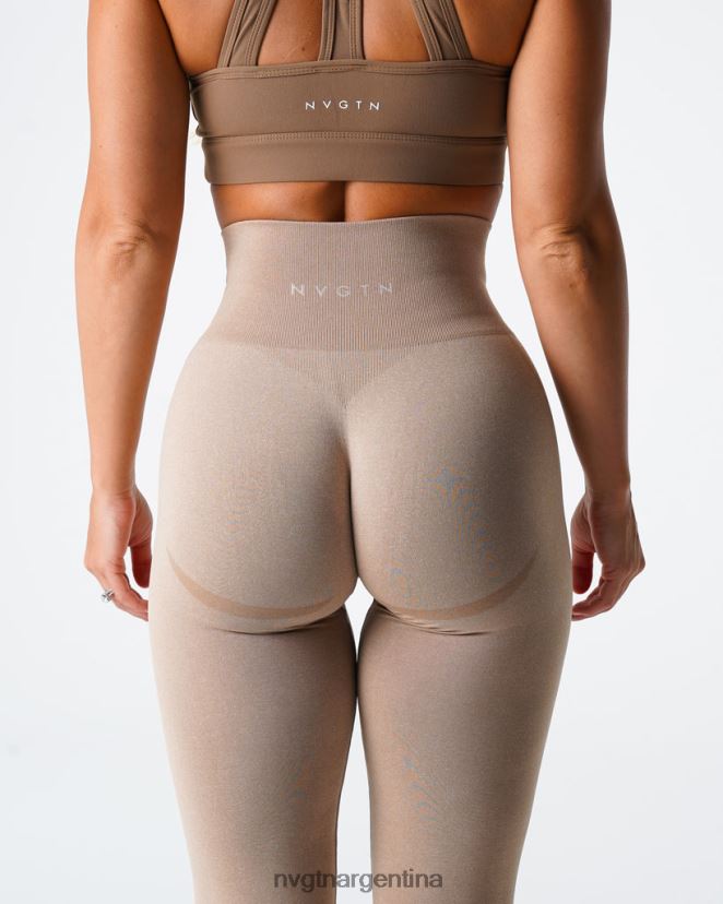 NVGTN leggins sin costuras con contorno aptitud física beige mujer 02B4LN509