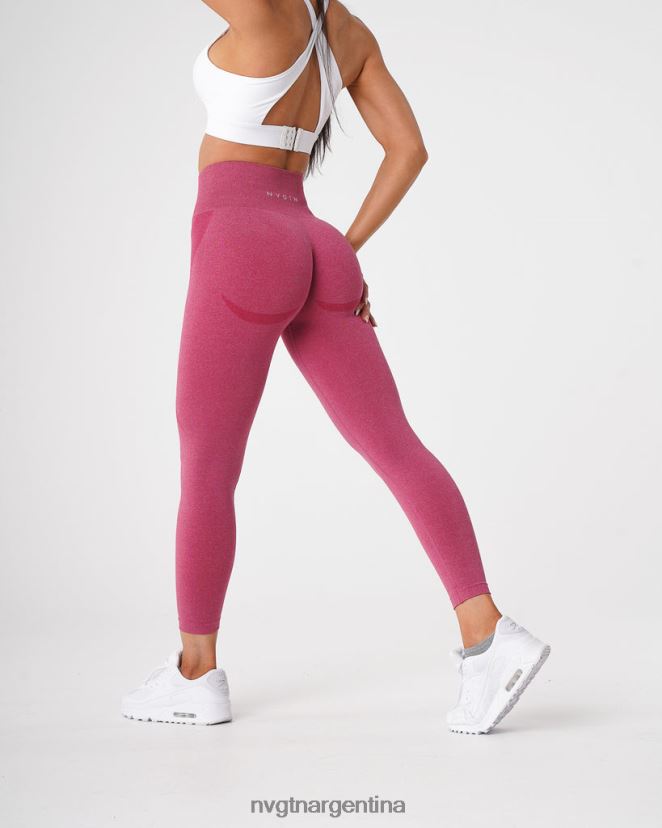 NVGTN leggins sin costuras con contorno aptitud física carmesí mujer 02B4LN518