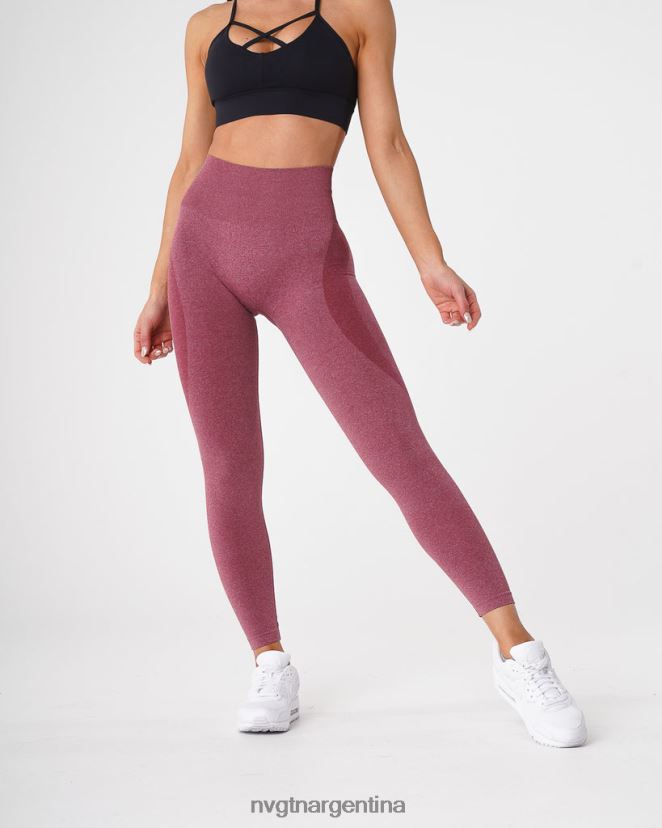 NVGTN leggins sin costuras con contorno aptitud física granate mujer 02B4LN515