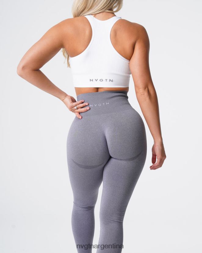 NVGTN leggins sin costuras con contorno aptitud física gris mujer 02B4LN508