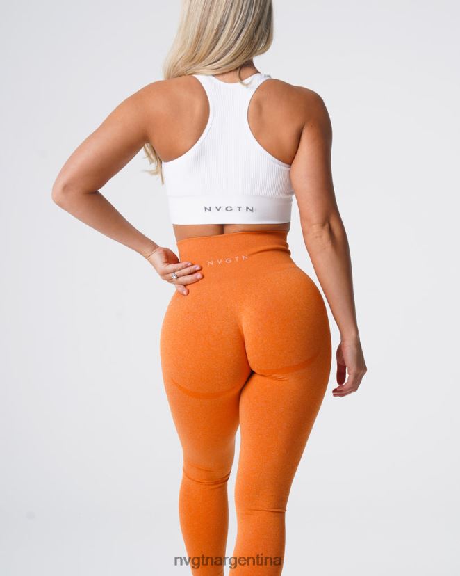 NVGTN leggins sin costuras con contorno aptitud física naranja quemada mujer 02B4LN517