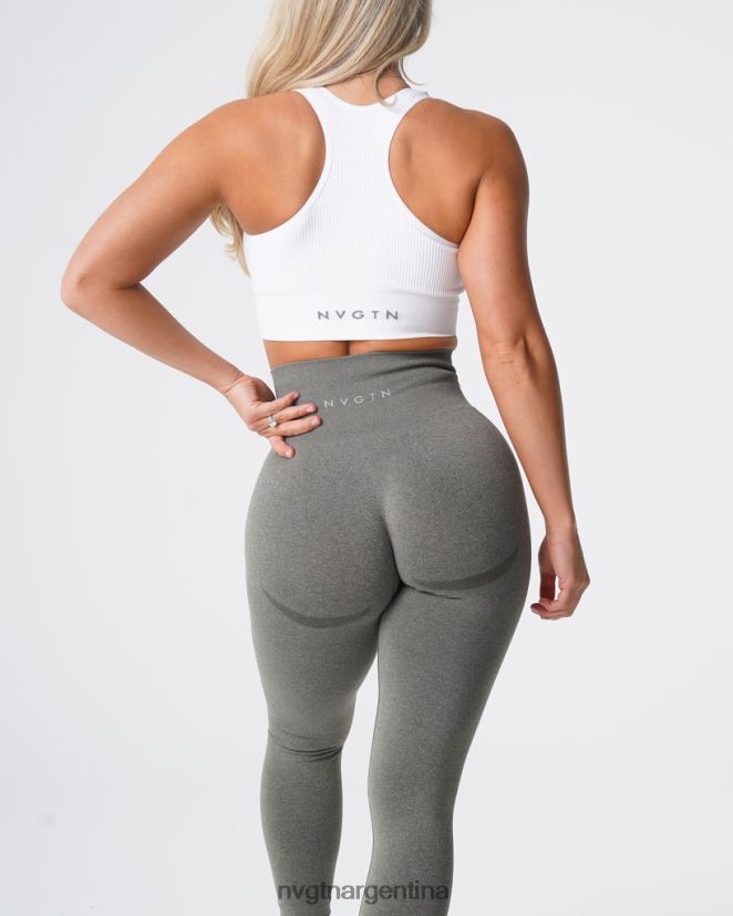 NVGTN leggins sin costuras con contorno aptitud física verde caqui mujer 02B4LN525