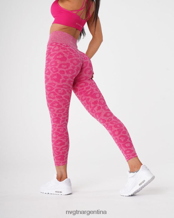 NVGTN leggins sin costuras de leopardo aptitud física fucsia mujer 02B4LN689