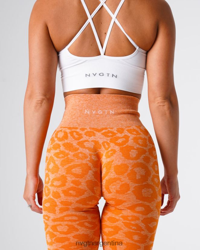 NVGTN leggins sin costuras de leopardo aptitud física naranja quemada mujer 02B4LN682