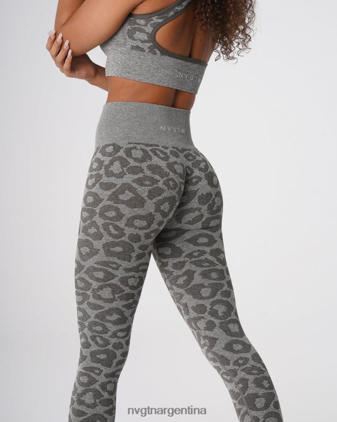 NVGTN leggins sin costuras de leopardo aptitud física verde caqui mujer 02B4LN685