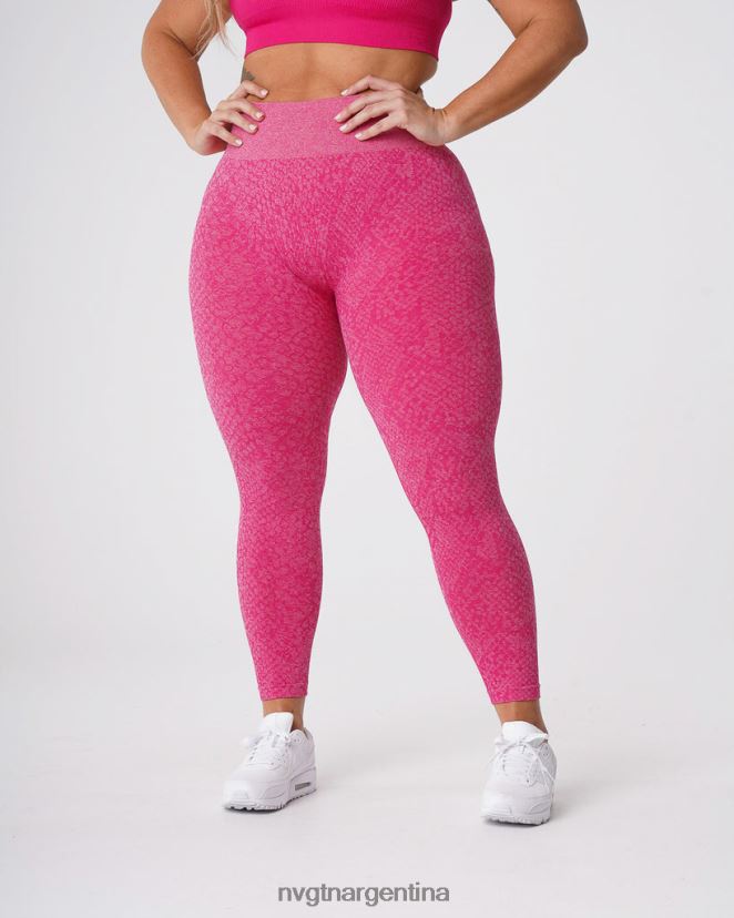 NVGTN leggins sin costuras de piel de serpiente aptitud física fucsia mujer 02B4LN693