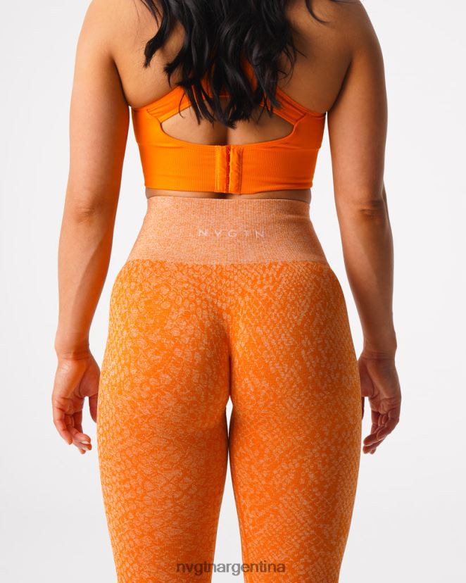 NVGTN leggins sin costuras de piel de serpiente aptitud física naranja quemada mujer 02B4LN684