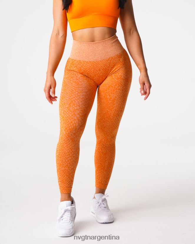 NVGTN leggins sin costuras de piel de serpiente aptitud física naranja quemada mujer 02B4LN684