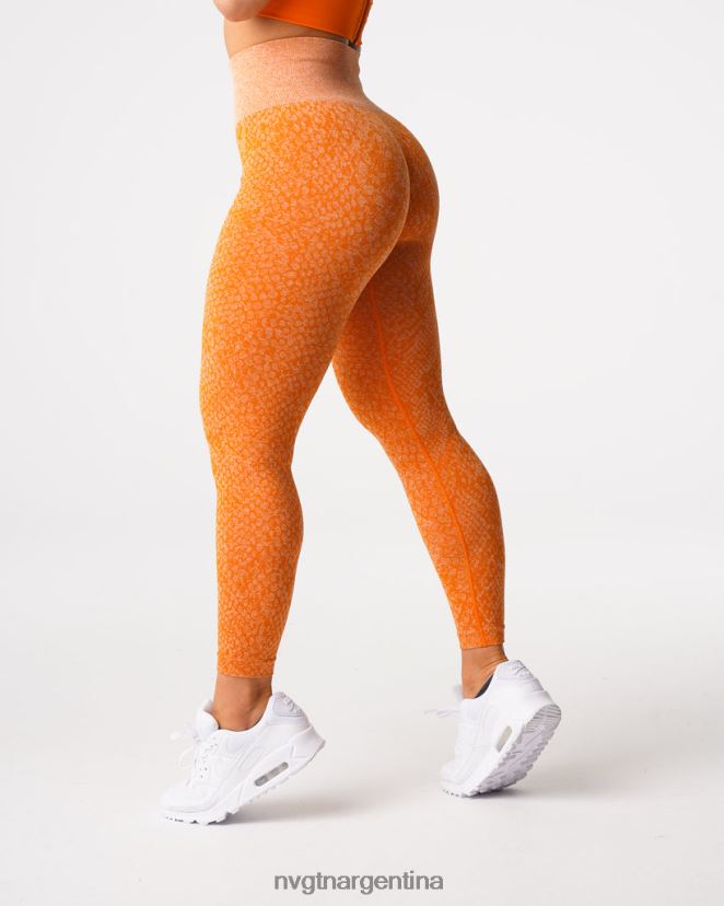 NVGTN leggins sin costuras de piel de serpiente aptitud física naranja quemada mujer 02B4LN684