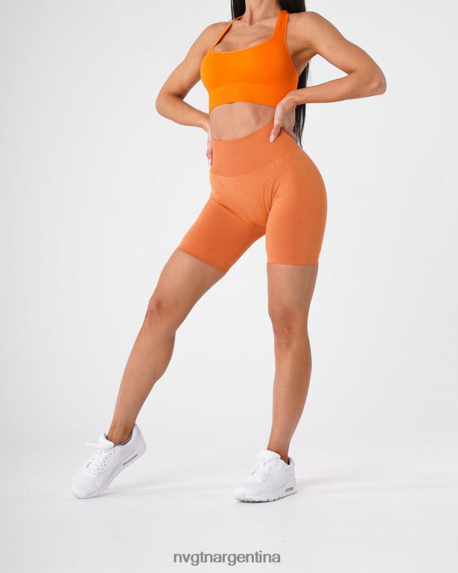 NVGTN pantalones cortos de motociclista aptitud física naranja quemada mujer 02B4LN485