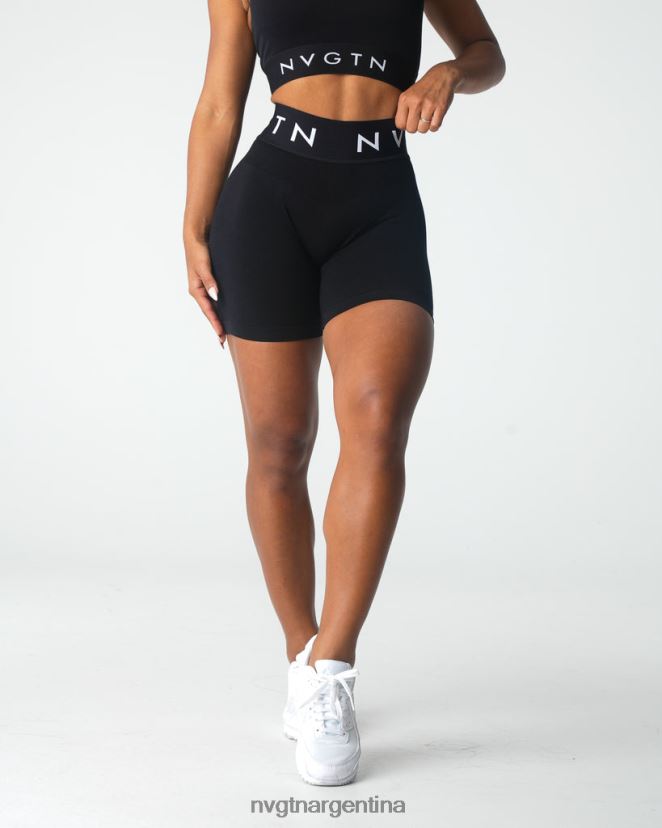 NVGTN pantalones cortos deportivos sin costuras aptitud física negro mujer 02B4LN430