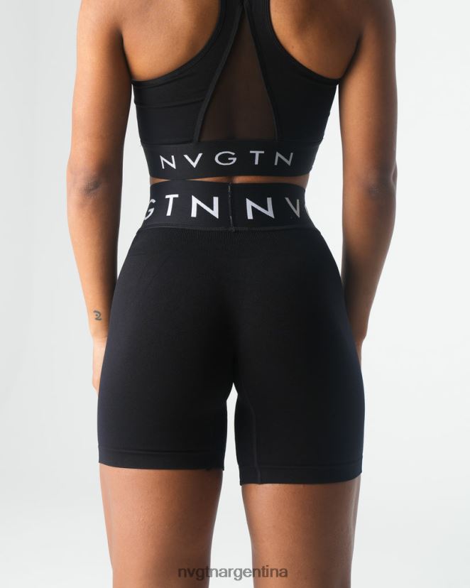 NVGTN pantalones cortos deportivos sin costuras aptitud física negro mujer 02B4LN430