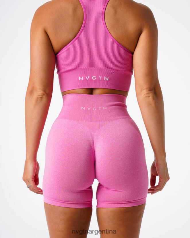 NVGTN pantalones cortos profesionales sin costuras aptitud física chicle rosa mujer 02B4LN392