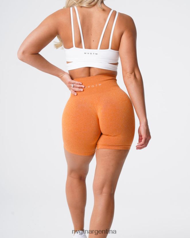 NVGTN pantalones cortos profesionales sin costuras aptitud física naranja quemada mujer 02B4LN365