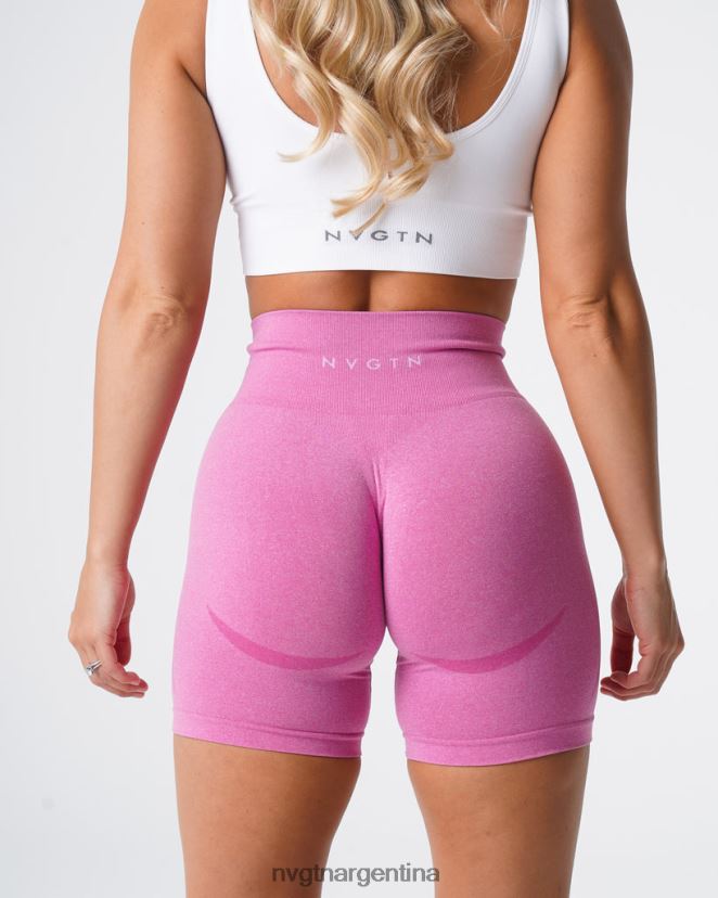 NVGTN pantalones cortos sin costuras de contorno aptitud física chicle rosa mujer 02B4LN353