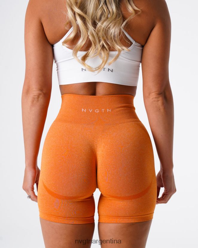 NVGTN pantalones cortos sin costuras de contorno aptitud física naranja quemada mujer 02B4LN352