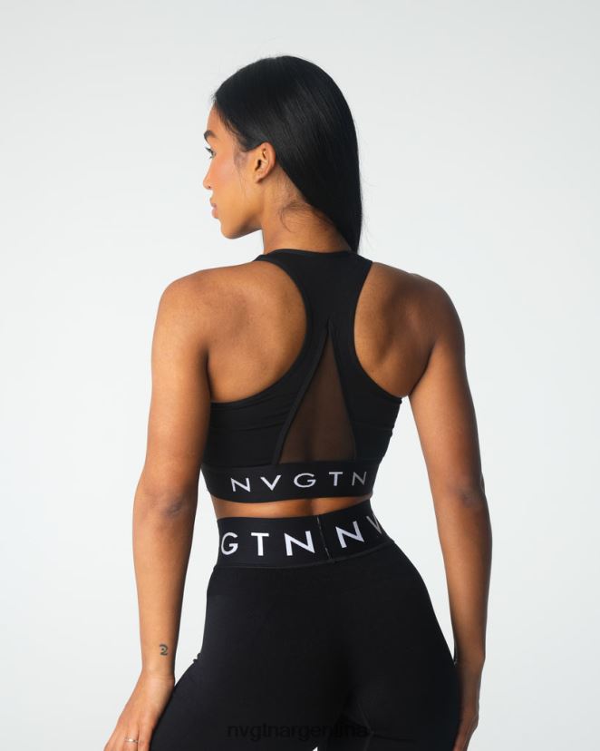 NVGTN sujetador deportivo sin costuras Legacy aptitud física negro mujer 02B4LN21