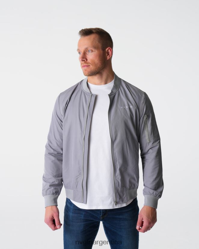 NVGTN chaqueta de bombardero tapas gris hombres 02B4LN783