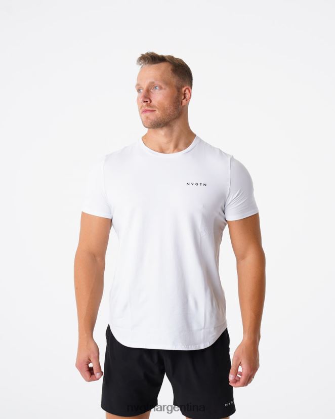 NVGTN camiseta ajustada con pulso tapas blanco hombres 02B4LN768